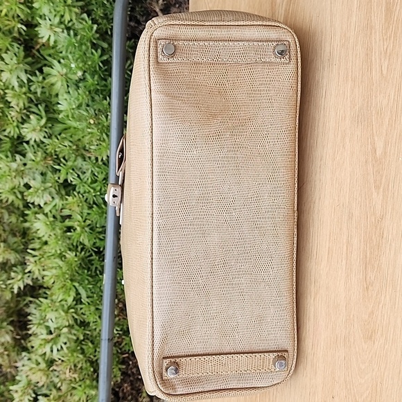 Dorsa Snake Embossed Tan Leather Handbag - Picture 9 of 16